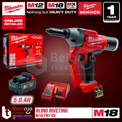 [EZM.3501093] Milwaukee Blind Riveting M18 FRT-0X Rivet Gun Baterai Set 18V 5 AH