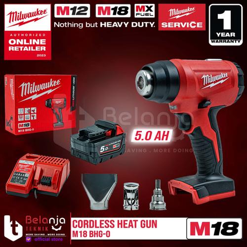 [EZM.3501095] Milwaukee Heat Hot Gun Cordless M18 BHG-0 Pemanas Udara Set 18V 5 AH