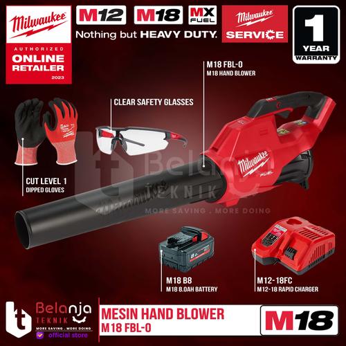 [EZM.3501096] Milwaukee Mesin Hand Blower Baterai M18 FBL-0 Tiup Angin Set 18V 8 AH