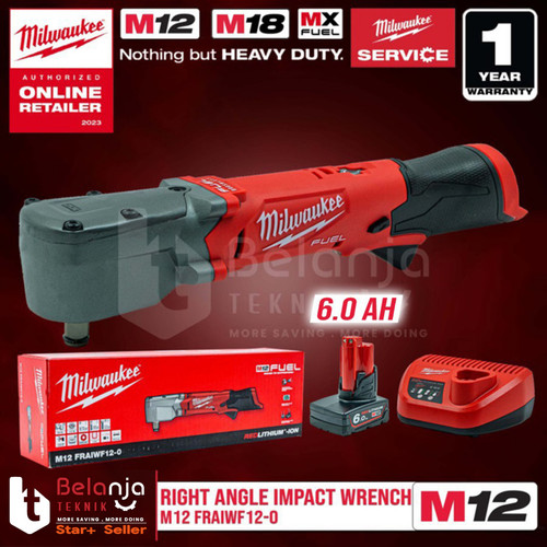 [EZM.3501106] Milwaukee Right Angle Impact Wrench 1/2 In M12 FRAIWF12-0 Set 12 V 6AH