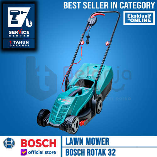 [EZM.3505895] Bosch Mesin Potong Rumput Dorong Listrik Rotak 32 Lawn Mower 1200 Watt