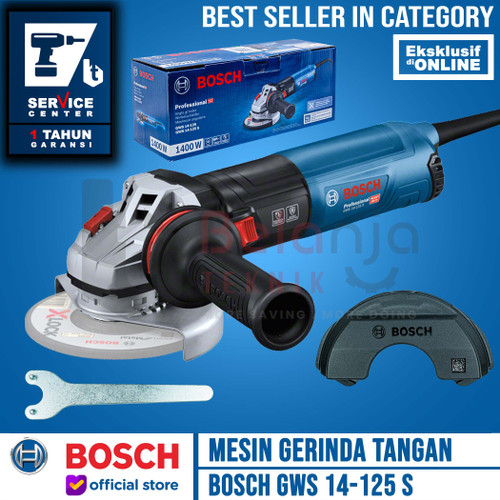 [EZM.3501140] Bosch Mesin Gerinda Tangan GWS 14-125 S 1400 Watt 5 Inch Angle Grinder