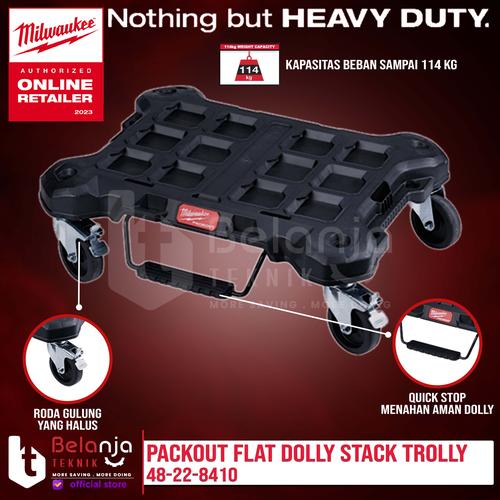 [EZM.3501147] Milwaukee Packout Flat Dolly Stack Trolly Roda Tool Troli 48-22-8410
