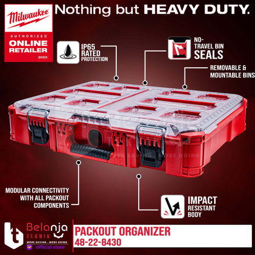 [EZM.3501150] Milwaukee Packout Organizer Kotak Alat Perkakas Toolbox Box 48-22-8430