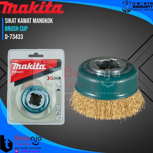 [EZM.3501172] Makita Crimped Brass Cup Brush Xlock 3 Inch Mata Gerinda Sikat Mangkok