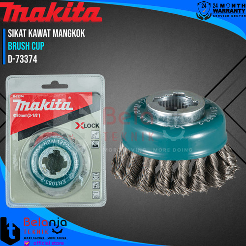 [EZM.3501173] Makita Knotted Wire Cup Brush Xlock 80 MM Mata Gerinda Sikat Mangkok