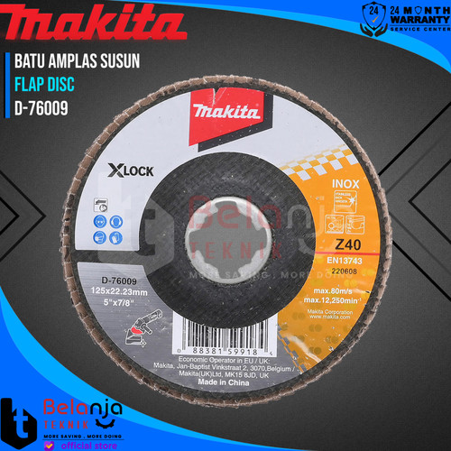 [EZM.3501179] Makita Batu Gerinda Amplas Susun 5 Inch Flap Disc Inox Z40 D-76009 5"