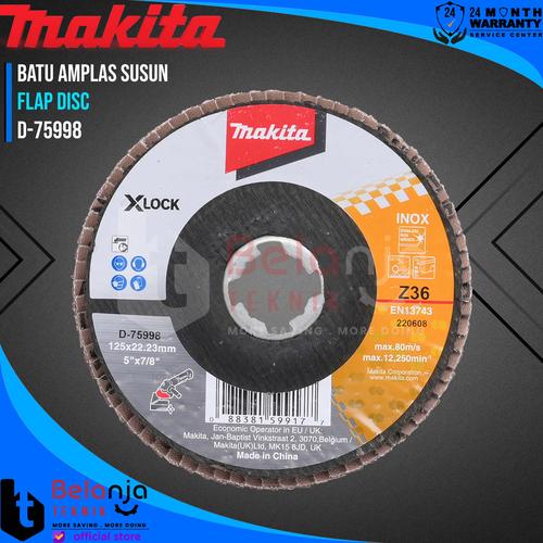 [EZM.3501180] Makita Batu Gerinda Amplas Susun 5 Inch Flap Disc Inox Z36 D-75998 5"