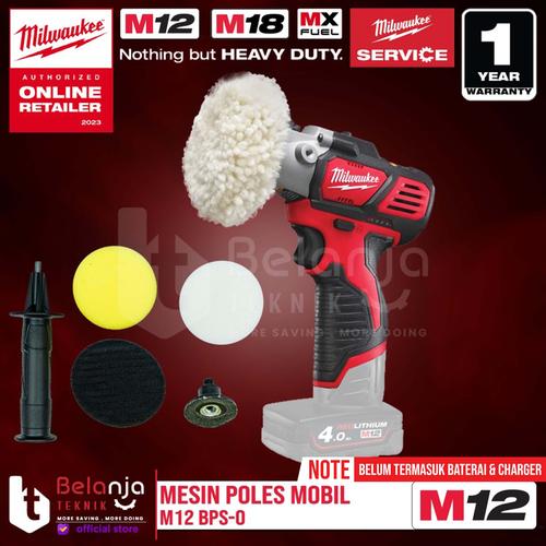 [EZM.3501199] Milwaukee Polisher M12 BPS-0 Mesin Poles Mobil Motor 12V Unit Only