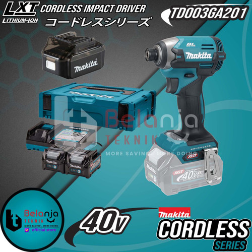 [EZM.3501201] Makita Mesin Bor Obeng TD003GA201 Impact Driver Cordless Set 40V TD003