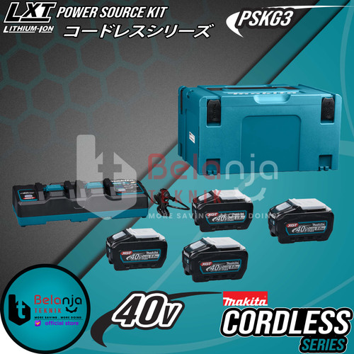 [EZM.3501207] Makita Power Source Kit PSKG3 Baterai BL4050F 40V X4 Charger + Makpac