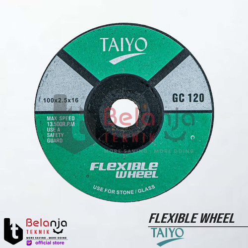 [EZM.3501212] Taiyo Flexible Grinding Wheel GC 120 Batu Gerinda Poles 4 Inch GC10 4"