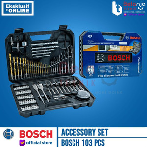 [EZM.3501239] Bosch Accessory Set 103 PCS Toolkit Mata Bor dan Obeng Set Titanium