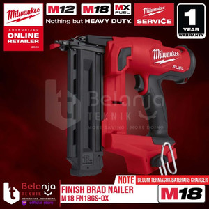 [EZM.3501273] Milwaukee Finish Brad Nailer M18 FN18GS-0X Paku Tembak Baterai 18 Volt