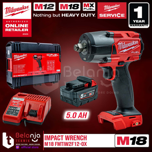 [EZM.3501283] Milwaukee Mid Torque Impact Wrench M18 FMTIW2F12-0X Pembuka Baut Set