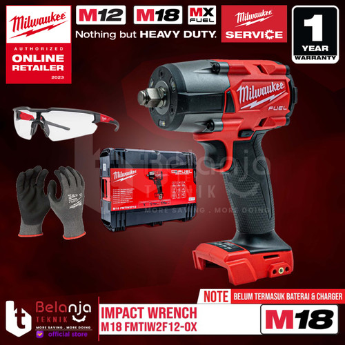 [EZM.3501284] Milwaukee Mid Torque Impact Wrench 1/2" M18 FMTIW2F12-0X Pembuka Baut