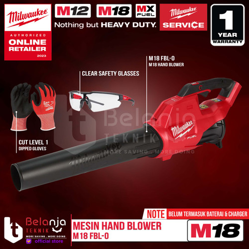 [EZM.3501295] Milwaukee Mesin Hand Blower Baterai M18 FBL-0 Tiup Angin Unit Only 18V