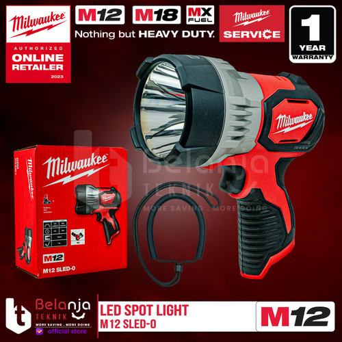 [EZM.3501299] Milwaukee Led Spot Light M12 SLED-0 Lampu Senter Kerja Spotlight 12 V