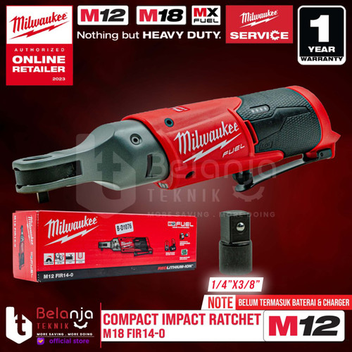 [EZM.3501311] Milwaukee Compact Impact Ratchet M12 FIR14-0 Kunci Rachet 1/4 In 12 V