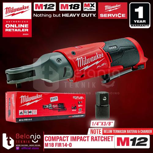 [EZM.3501311] Milwaukee Compact Impact Ratchet M12 FIR14-0 Kunci Rachet 1/4 In 12 V
