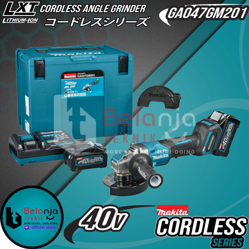 [EZM.3501316] Makita Cordless Angle Grinder GA047GM201 5" Gerinda Tangan X-LOCK 40V