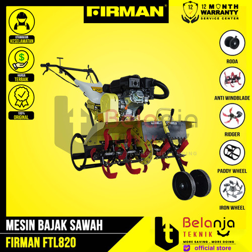 [EZM.3501351] Firman Mesin Bajak Sawah Basah Kering Cultivator Tiller FTL 820 FTL820