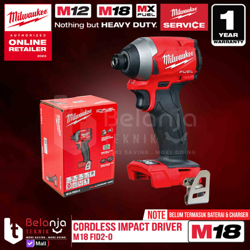 [EZM.3501355] Milwaukee Impact Driver Baterai M18 FID2-0 1/4 Inch Hex 18 V Unit Only
