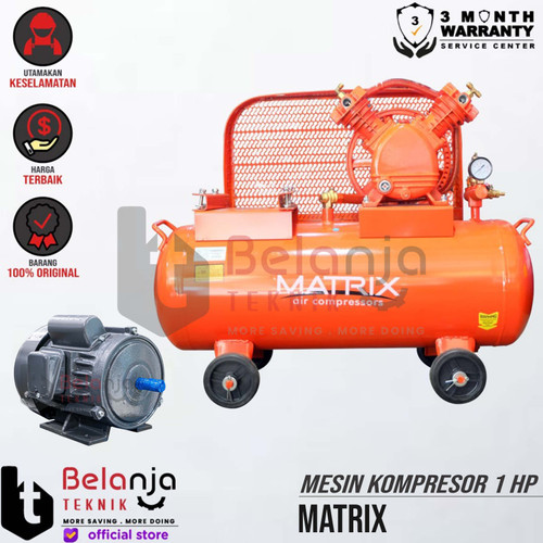 [EZM.3501384] Matrix Mesin Kompresor Angin 1 HP Dinamo Ex China 1 HP 1 Phase 4 P