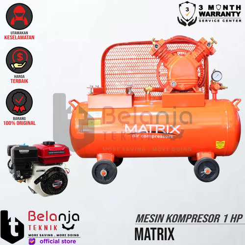 [EZM.3501386] Matrix Mesin Kompresor Angin 1 HP Engine X-China 5.5 HP Air Compressor