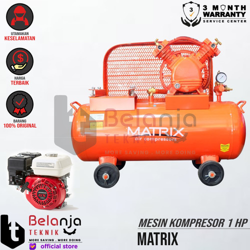[EZM.3501387] Matrix Mesin Kompresor Angin 1 HP Honda GX 160 5.5 HP Air Compressor