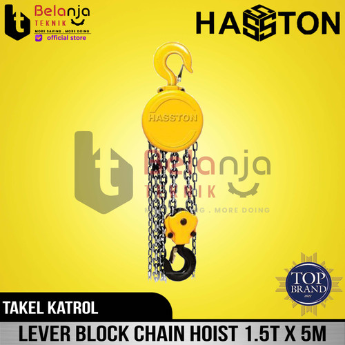 [EZM.3505990] Hasston Takel Katrol 1.5 Ton x 5 Meter Lever Block Chain Hoist 5M 1.5T