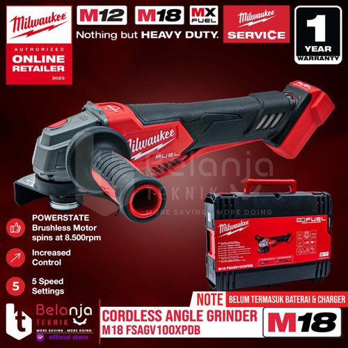 [EZM.3501411] Milwaukee Gerinda Baterai M18 FSAGV100XPDB Grinder Paddle Switch 18 V