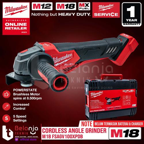 [EZM.3501411] Milwaukee Gerinda Baterai M18 FSAGV100XPDB Grinder Paddle Switch 18 V