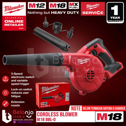 [EZM.3501433] Milwaukee Mesin Compact Hand Blower Baterai M18 BBL-0 18V Unit Only