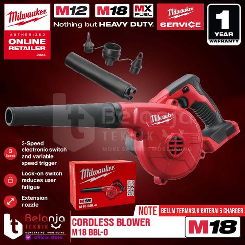 [EZM.3501433] Milwaukee Mesin Compact Hand Blower Baterai M18 BBL-0 18V Unit Only