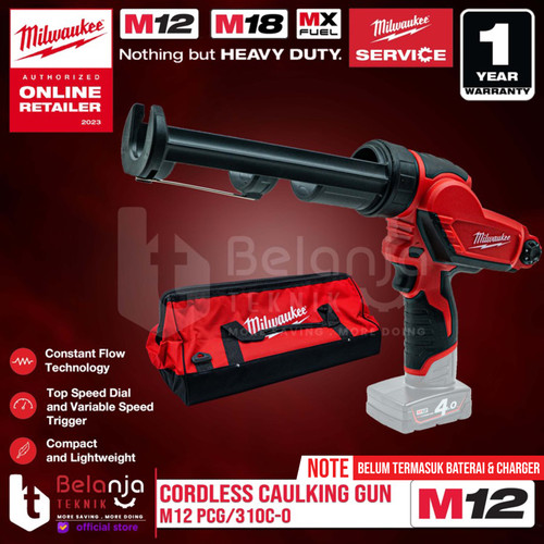 [EZM.3501434] Milwaukee Lem Tembak Silicone Caulking Gun M12 PCG-310C 12 V Unit Only