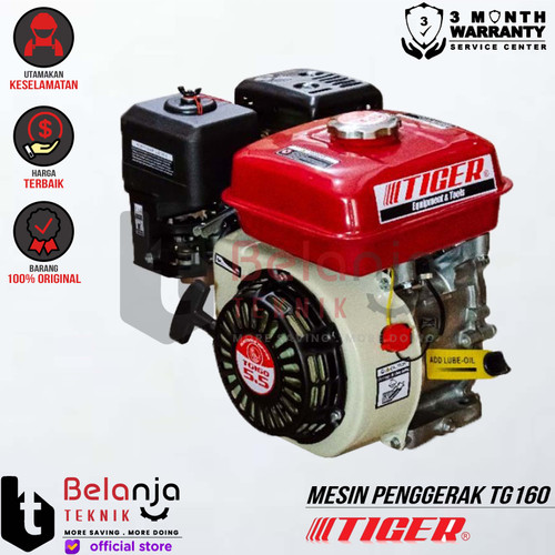 [EZM.3501440] Tiger Mesin Penggerak Bensin Serbaguna GX 160 5.5 HP Engine Gasoline