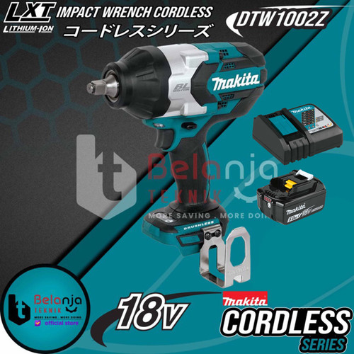 [EZM.3501444] Makita Impact Wrench Cordless DTW1002Z Mesin Pumbuka Baut + Set 18V 5A