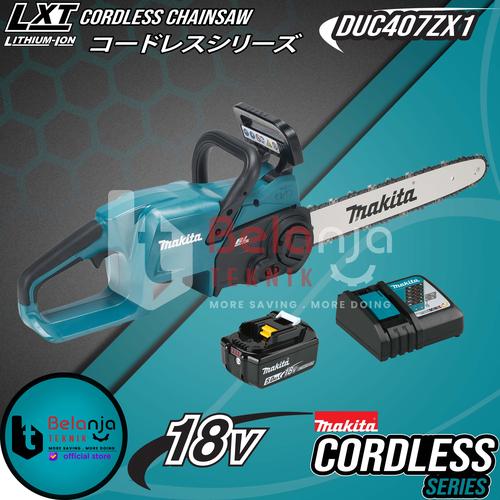 [EZM.3501487] Makita Chainsaw Cordless DUC407Z Mesin Gergaji Kayu Baterai 16" 18V 5A