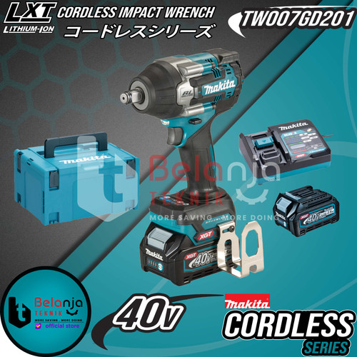 [EZM.3501501] Makita Impact Wrench Cordless TW007GD201 Mesin Pembuka Baut 1/2 Inch