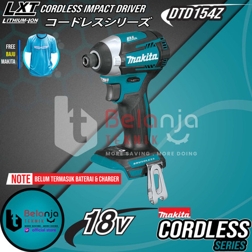 Makita Bor Obeng Baterai DTD 154 Z Cordless Impact Driver DTD154Z 18V