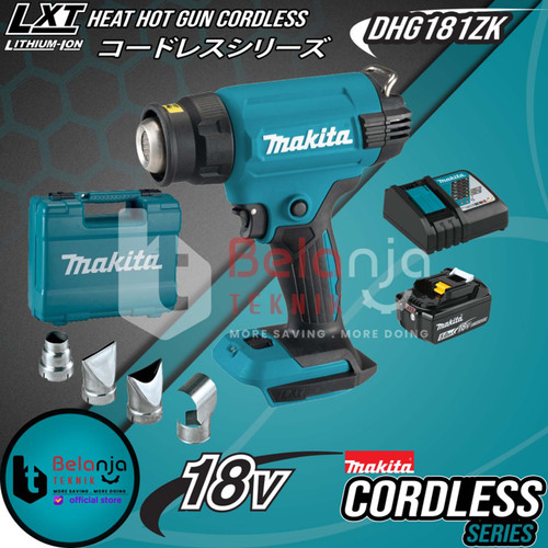 [EZM.3501523] Makita Mesin Blower Udara Panas Baterai DHG181ZK Hot Gun Cordless Set
