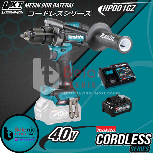 [EZM.3501543] Makita Mesin Bor HP001GZ Cordless Hammer Driver Drill + Baterai 40V