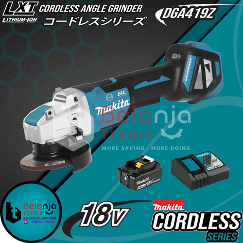 [EZM.3501550] Makita Cordless Angle Grinder DGA419Z Mesin Gerinda + Baterai 18V Set