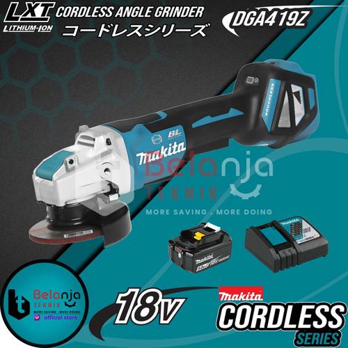 [EZM.3501550] Makita Cordless Angle Grinder DGA419Z Mesin Gerinda + Baterai 18V Set