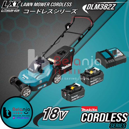 [EZM.3501555] Makita Mesin Potong Rumput Dorong 18V DLM382Z Lawn Mower + Baterai Set