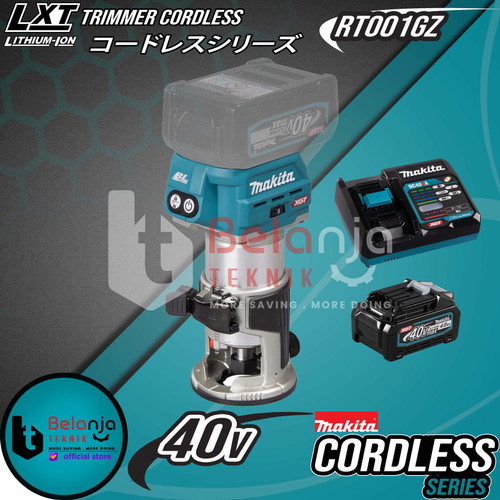 [EZM.3501610] Makita Mesin Profil Kayu RT001GZ 40V Variable Speed Trimmer + Baterai
