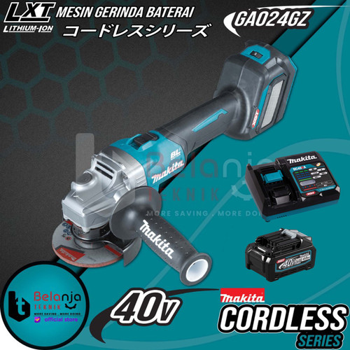 [EZM.3501616] Makita Mesin Gerinda GA024GZ Cordless Angle Grinder + Baterai 40V Set