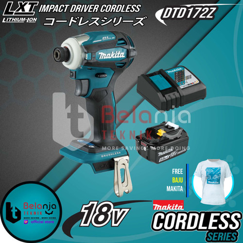 Makita Bor Obeng Baterai DTD172Z Cordless Impact Driver + Baterai 18V