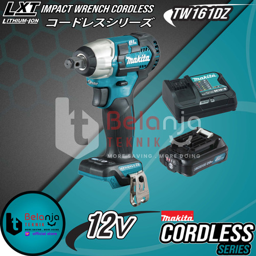 [EZM.3501620] Makita Impact Wrench Cordless TW161 Mesin Pembuka Baut SET Baterai 12V
